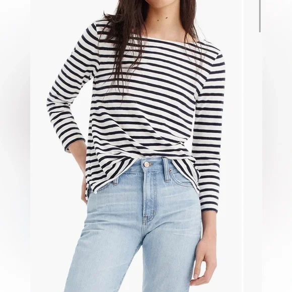 J Crew Stripe Boat Neck Tee - Picture 4 of 4